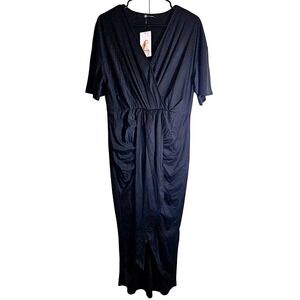 Prettygarden New Black Vneck Dress Large Cocktail Formal Sexy Surplice‎